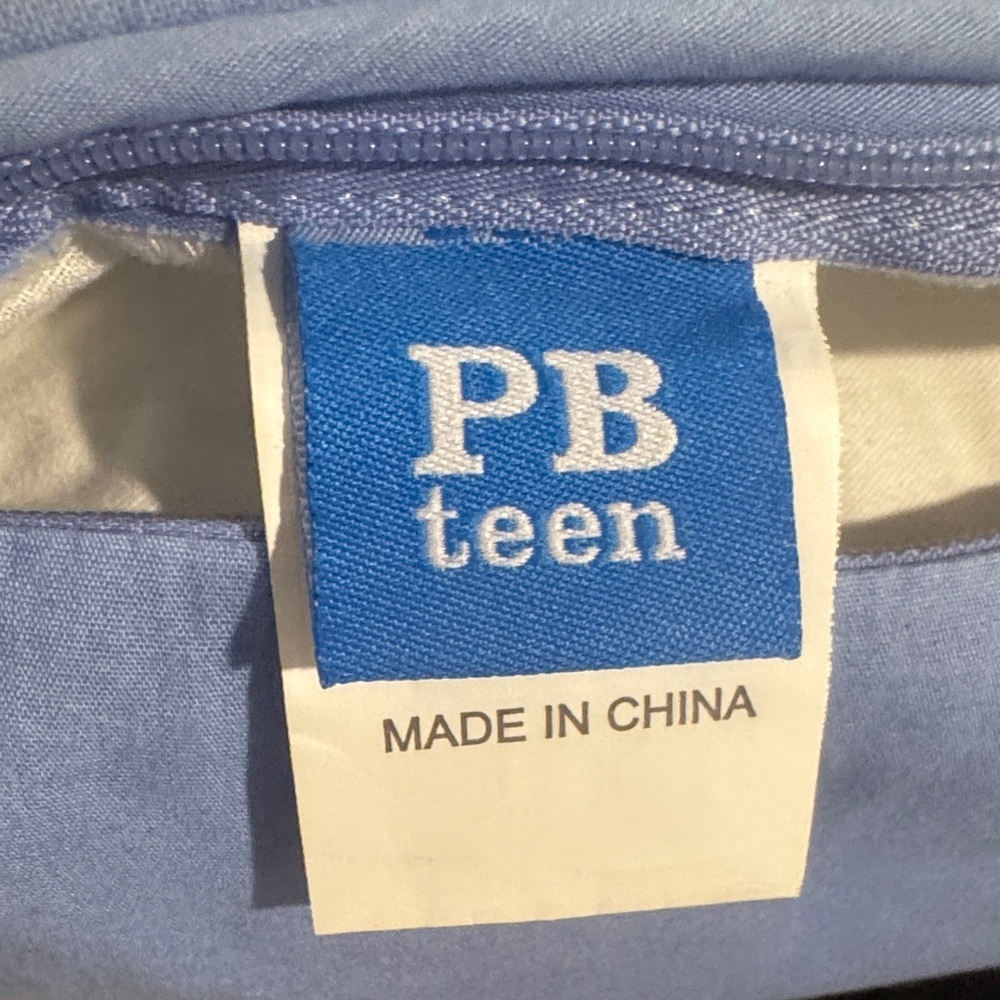 Pottery Barn Kids Blue and Light Blue Pom-Pom Pillows - Picture 7 of 7